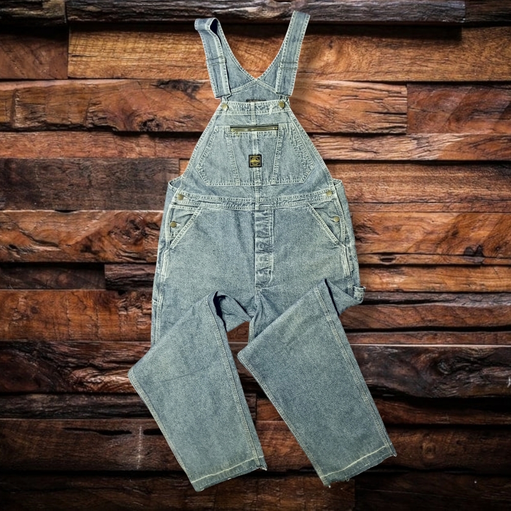 DOUBLE RL RALPH LAUREN RRL TRUE VINTAGE 1990's DENIM OVERALLS- SIZE 32" - Picture 1 of 11